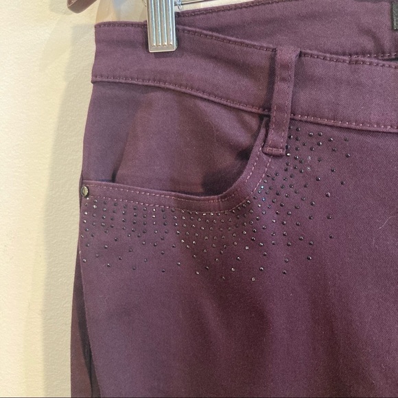 PER UNA Sz 12 Roma  Rise Straight Luxe Feel Rhinestone Embellished Jeans - Picture 11 of 12